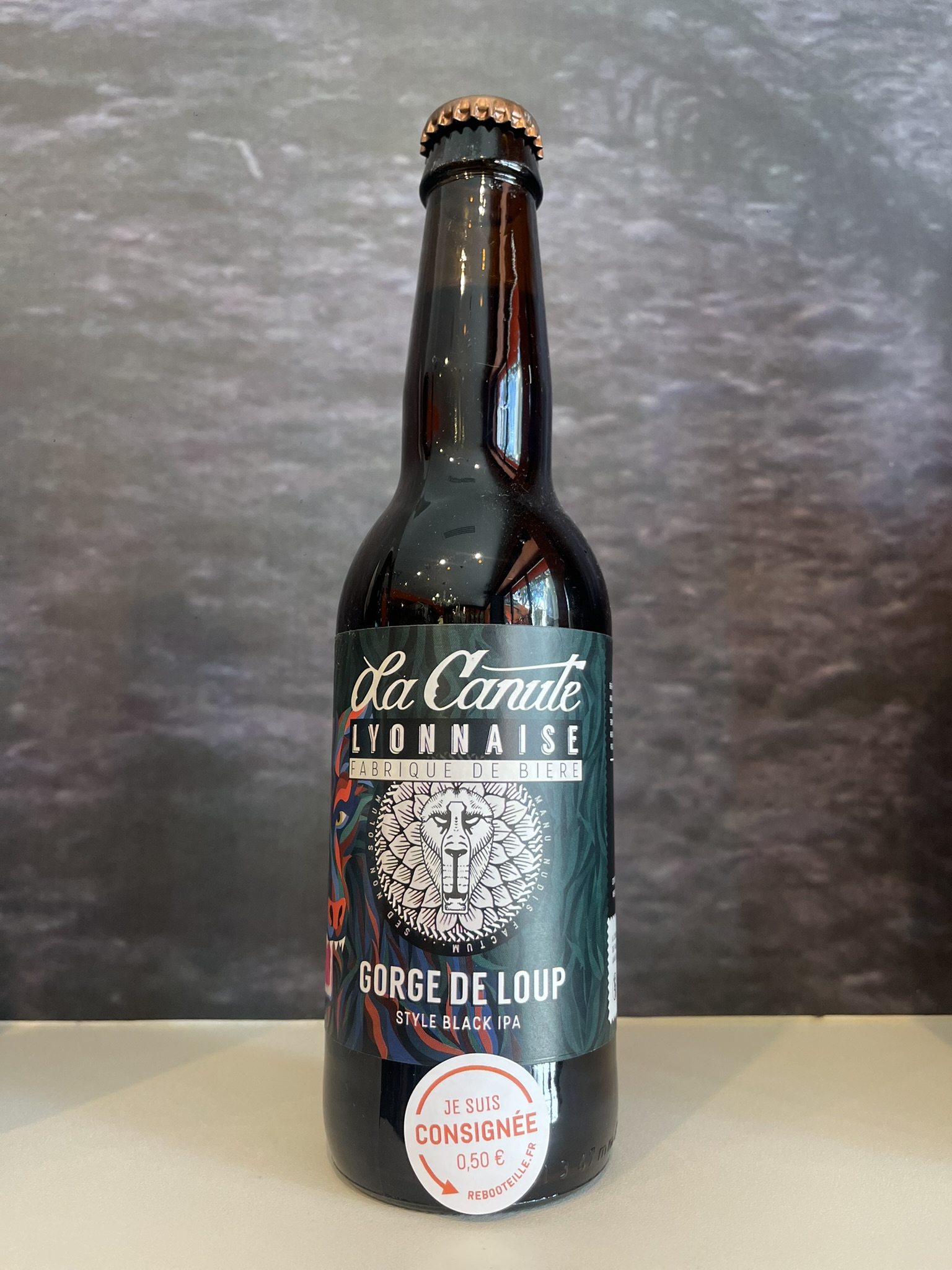 bière gorge de loup, black ipa de la brasserie La Canute Lyonnaise